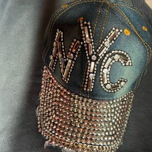 NYC Studded Denim Cap